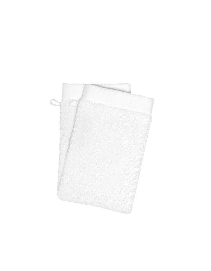 Gants de toilette x2 - Juste Le Blanc