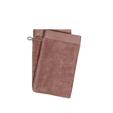 Gants de toilette x2 - Vieux Rose