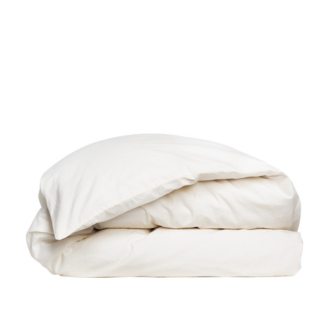 Gewaschener Perkal Bettbezug Baby & Kind - Cremeweiss