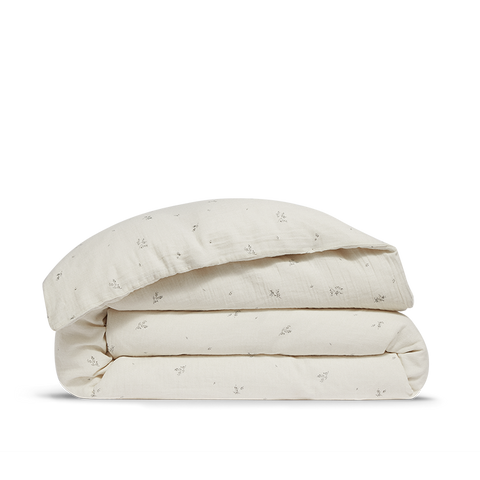 Housse de couette Gaze de coton double épaisseur - Fleurs