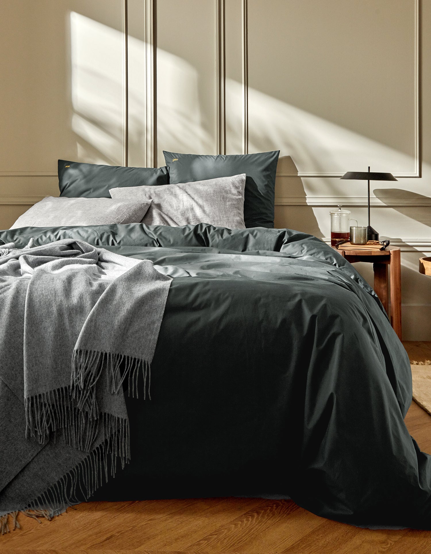 Drap plat Percale de coton 120 fils - Vert Forêt