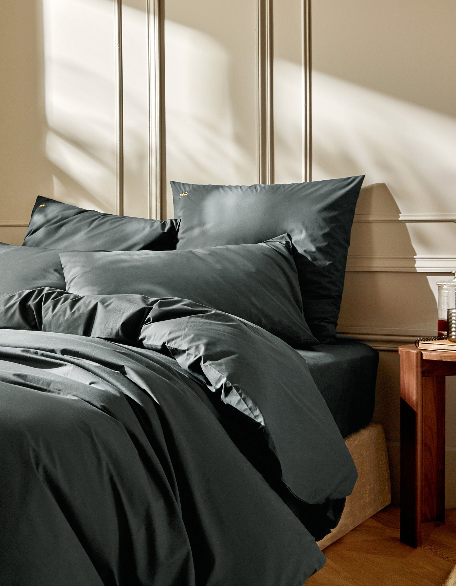 Drap plat Percale de coton 120 fils - Vert Forêt