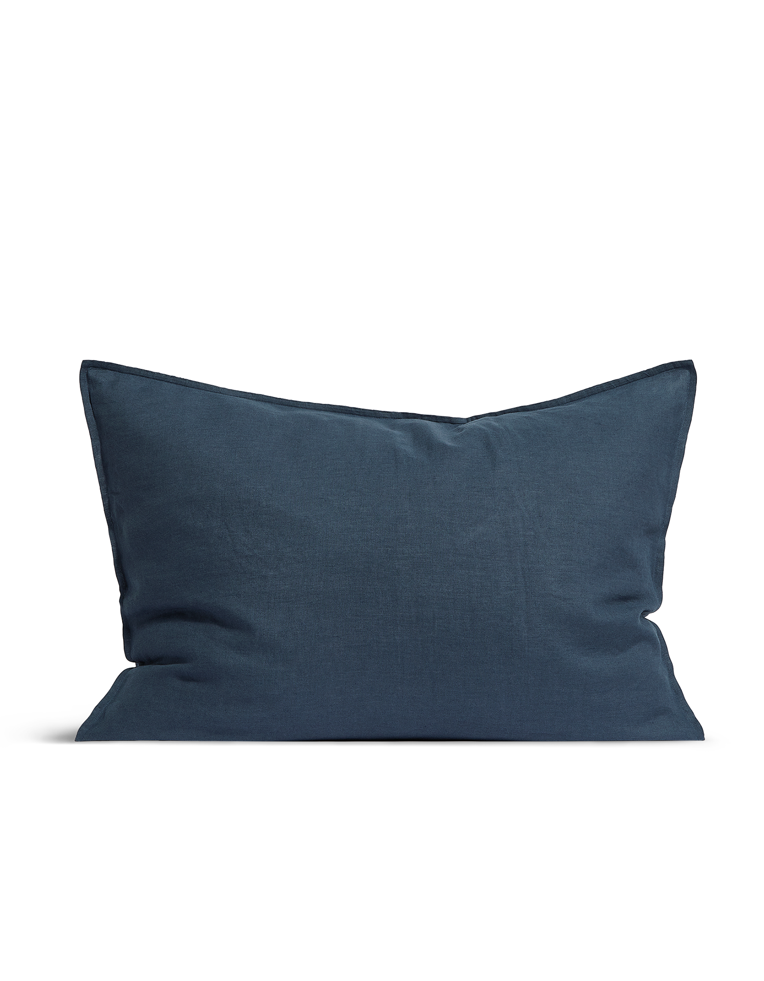 De maxi vierkante kussenhoes Gewassen linnen - Blauw