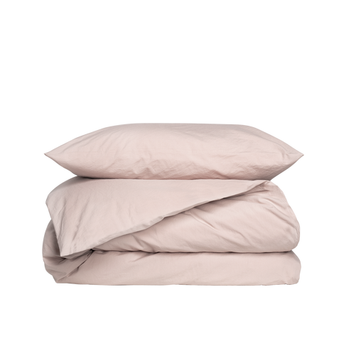 Gewaschenem Perkal Bettwäsche-set Baby und Kind - Rosa