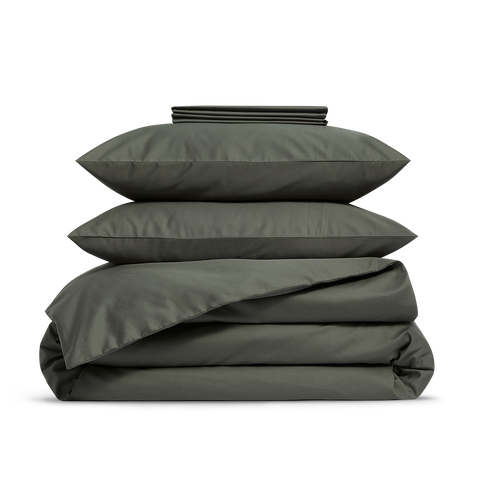 Satin Bettwäsche-set - Braunschweigisches Grün