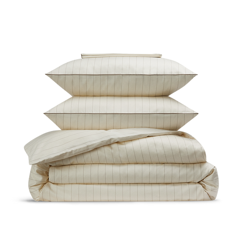 Satin Bettwäsche-set - Bronzefarben Gestreift