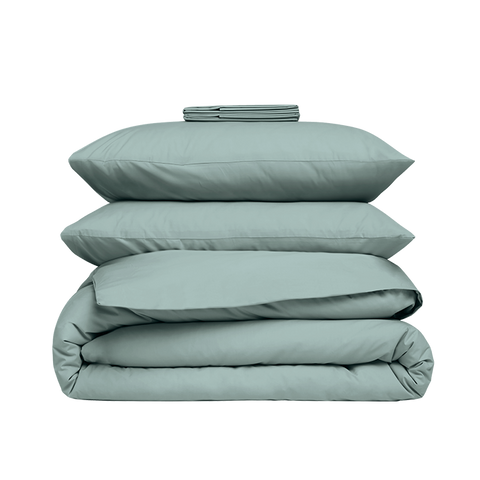 Satin Bettwäsche-set - Celadongrün