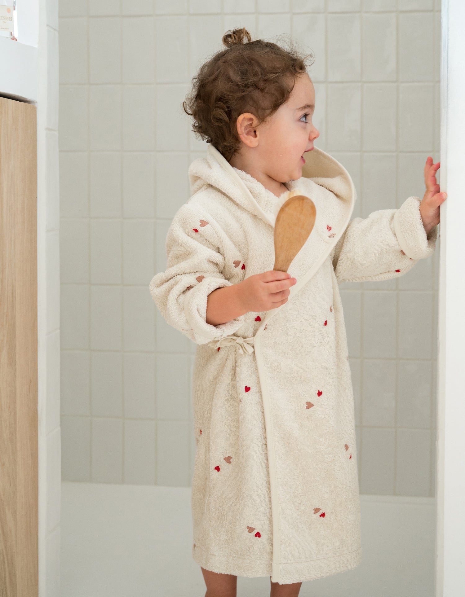 Bademantel Kind - Kleine Herzen