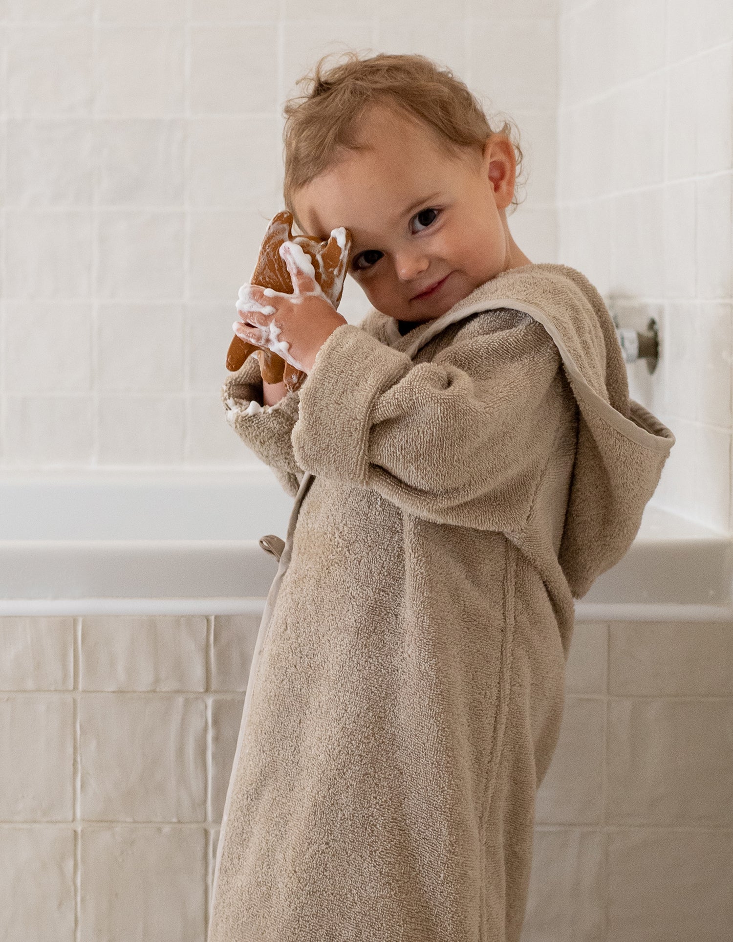 Bademantel Kind - Beige