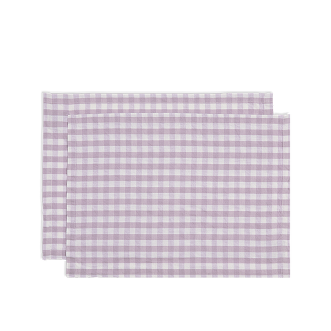 Tischsets x2 - Fliederfarben Gingham