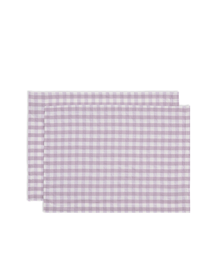 Tischsets x2 - Fliederfarben Gingham
