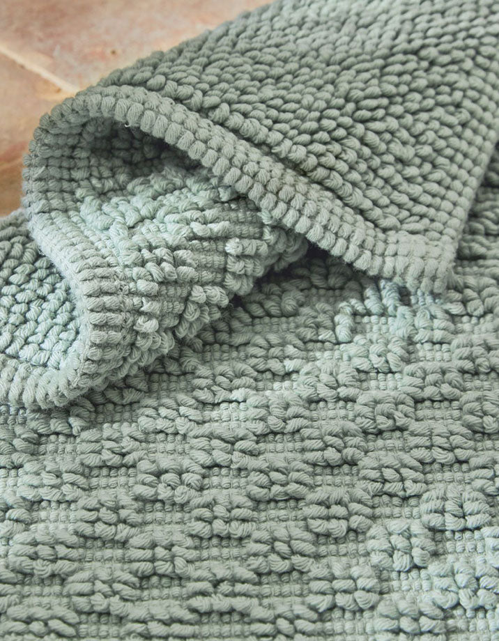 Tapis de bain Nid d'abeille - Vert Eau
