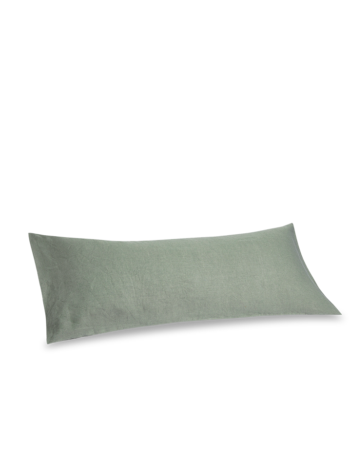 Taie de traversin rectangulaire Lin lavé français - Juste Le Vert Doux