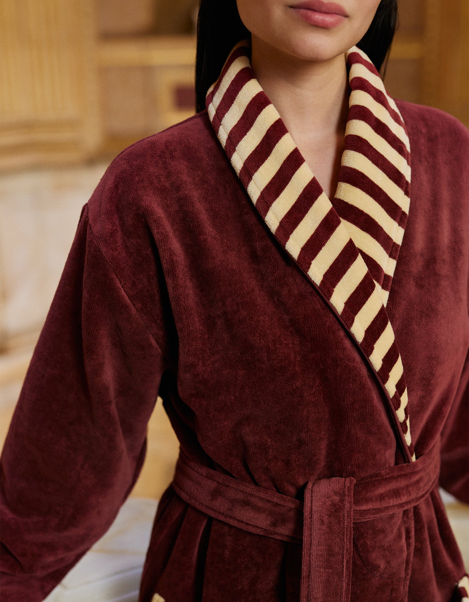 Peignoir moelleux velours - Andiamo Terracotta
