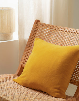 Le Coussin carré Velours - Jaune Miel