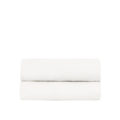 Drap plat Satin de coton 200 fils - Juste Le Blanc