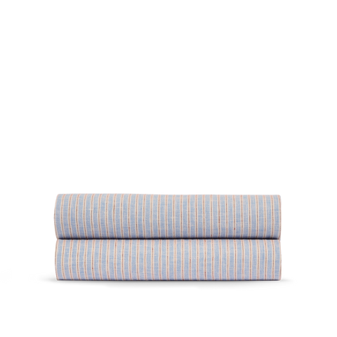Drap housse Lin lavé français - Rayé Vintage