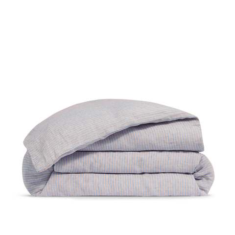 Housse de couette Lin lavé français - Rayé Vintage