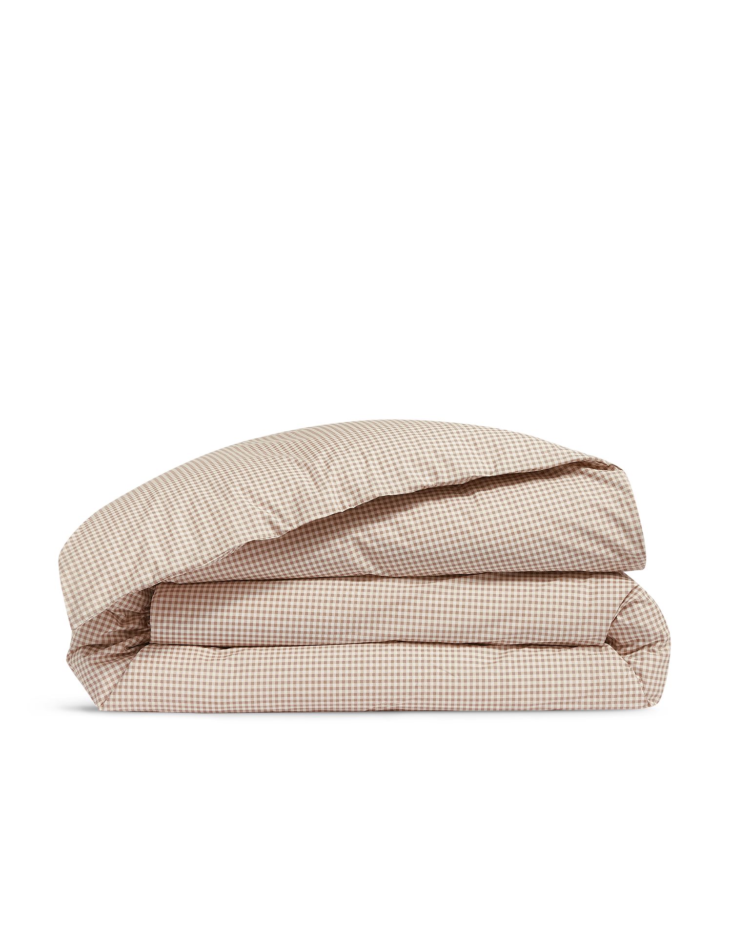 Copripiumino in cotone percalle a 120 fili - Mini Vichy Beige