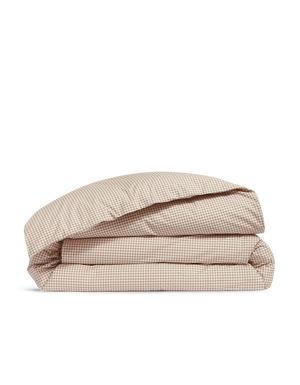 Copripiumino in cotone percalle a 120 fili - Mini Vichy Beige