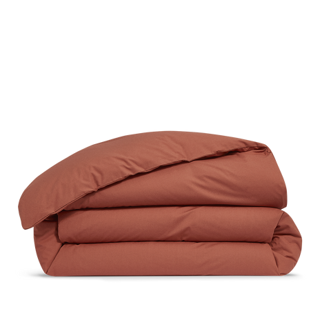 Housse de couette Percale de coton 120 fils - Terre Cuite