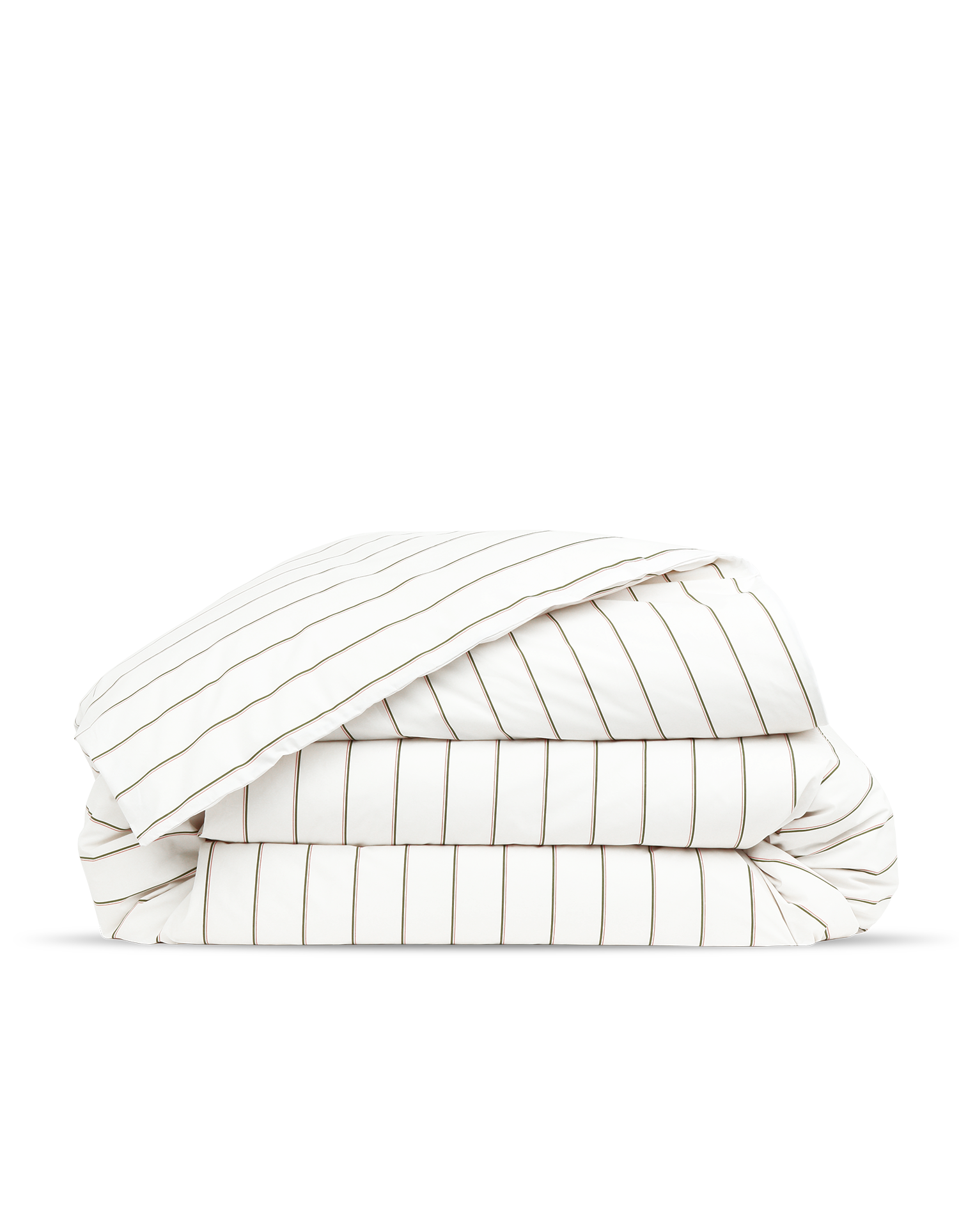 Housse de couette Percale de coton Enfant - Rayé Olive