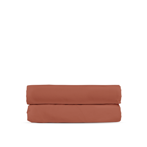 Lenzuolo con maxi angoli in Percalle di Cotone 300 TC - Terracotta