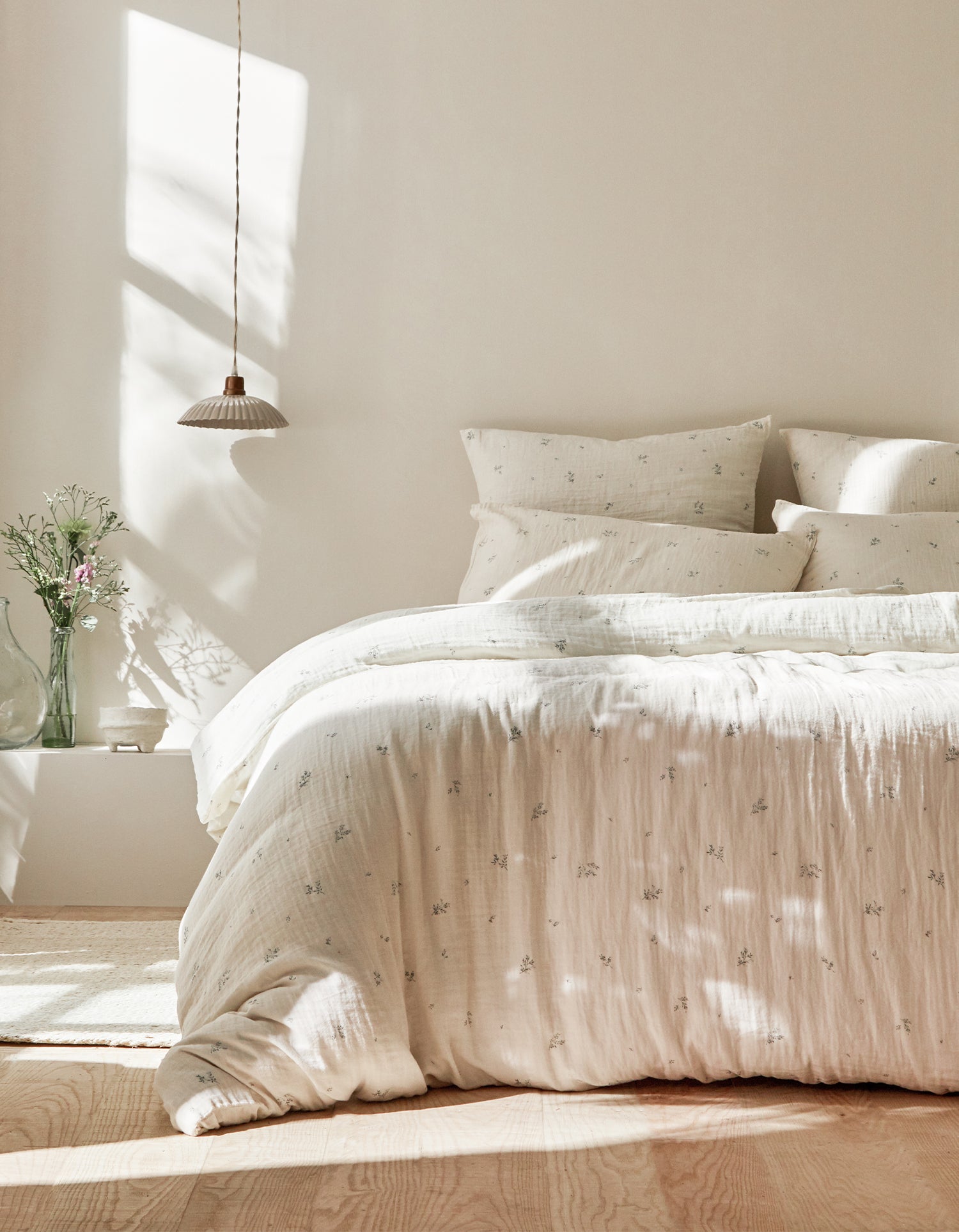 Housse de couette Gaze de coton double épaisseur - Fleurs