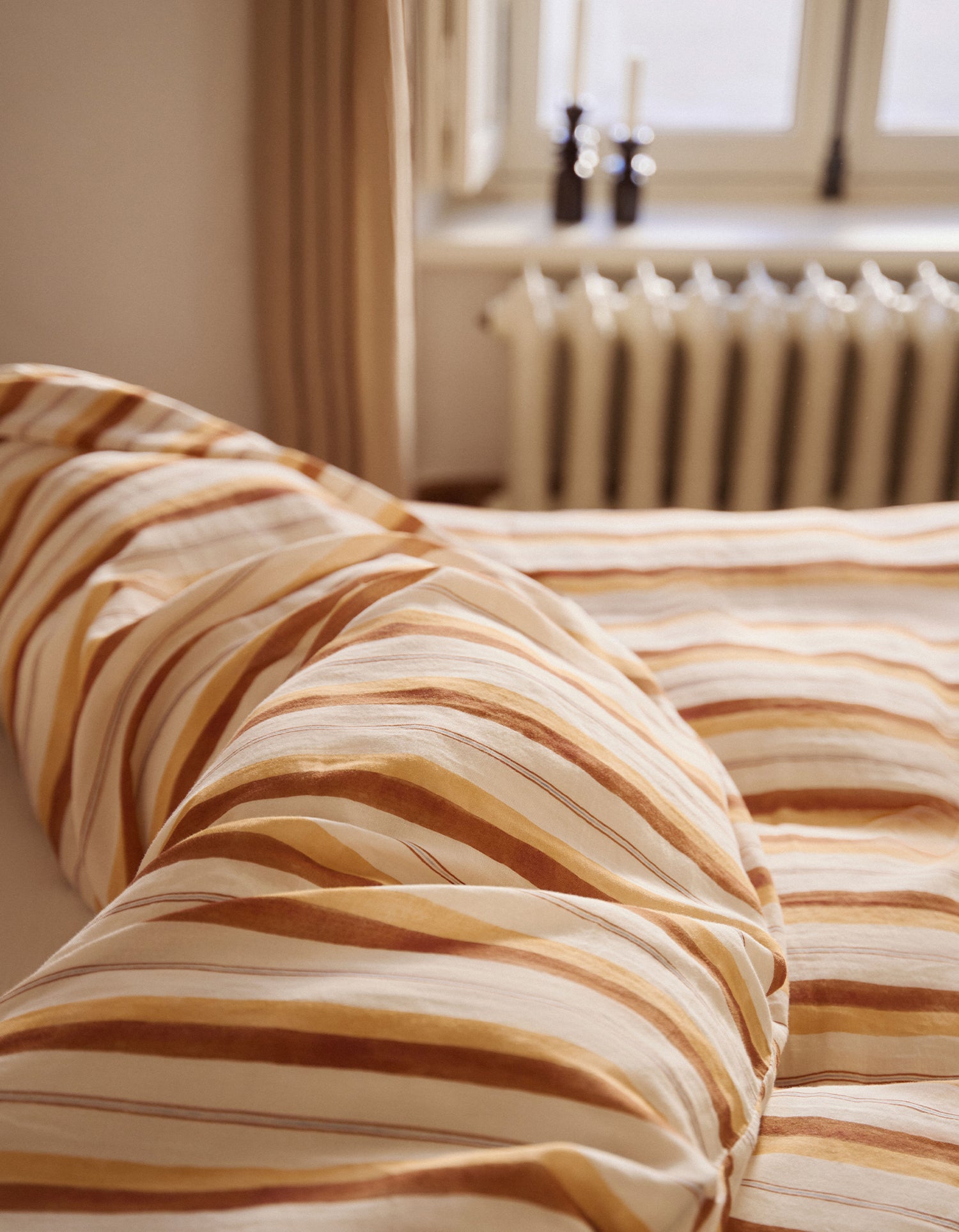 Copripiumino in garza di cotone doppio strato - Righe Etereo