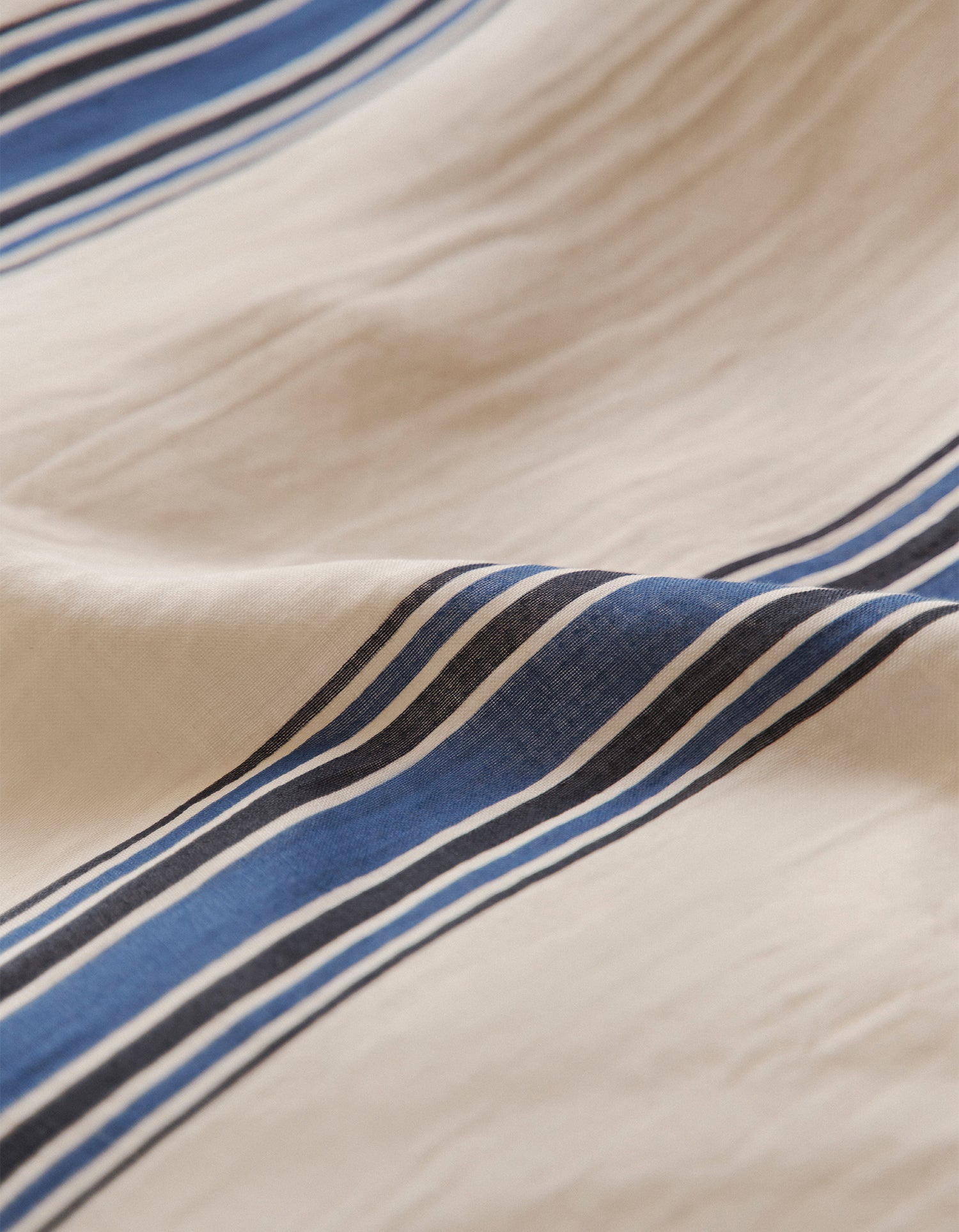 Copripiumino in Garza di Cotone doppio strato - Righe Indaco