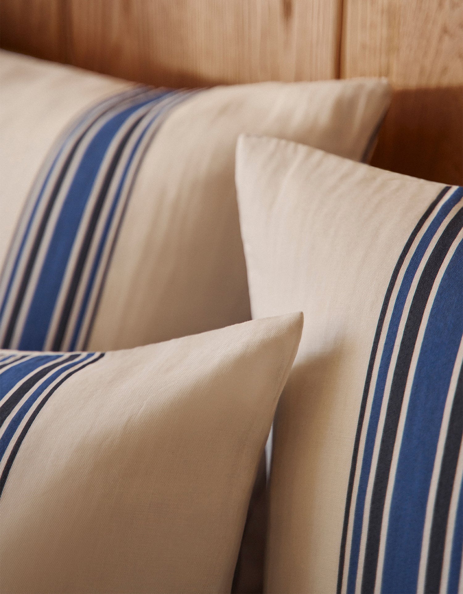 Copripiumino in Garza di Cotone doppio strato - Righe Indaco