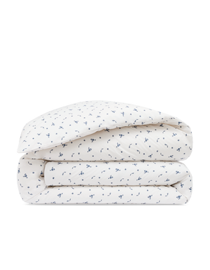 Housse de couette Percale de coton 120 fils - Fleur Bleue