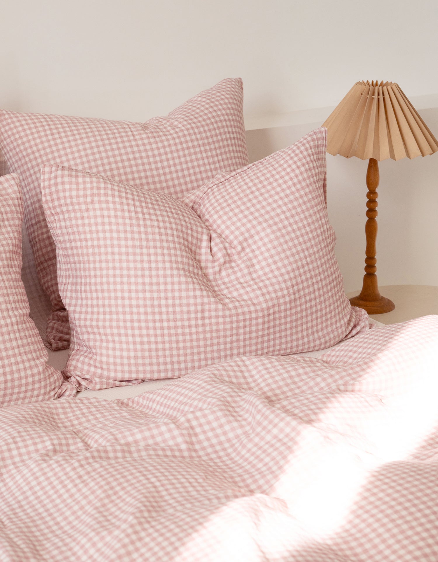  Dekbedovertrekken Katoengaas Baby & Kind - Roze Gingham