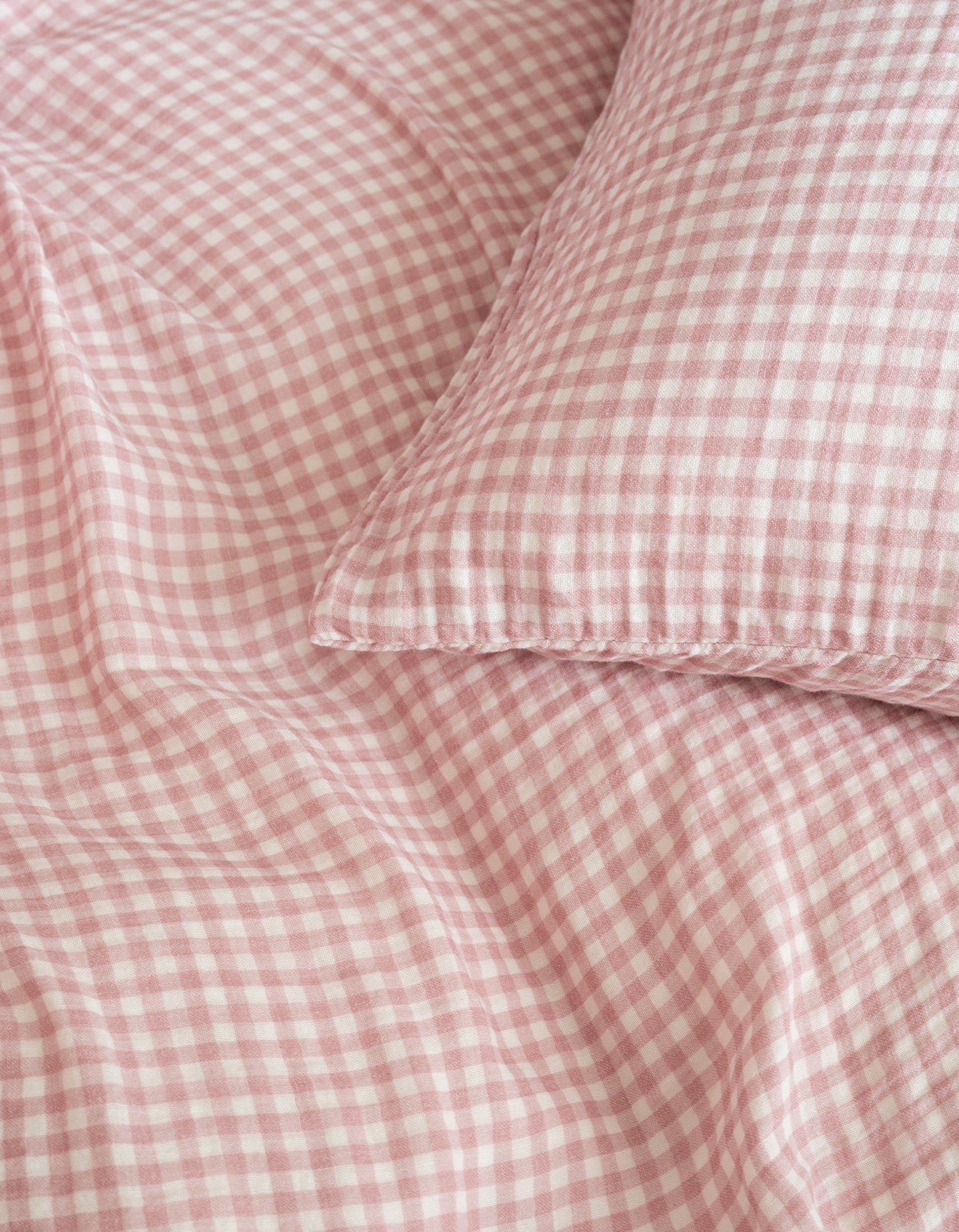  Dekbedovertrekken Katoengaas Baby & Kind - Roze Gingham