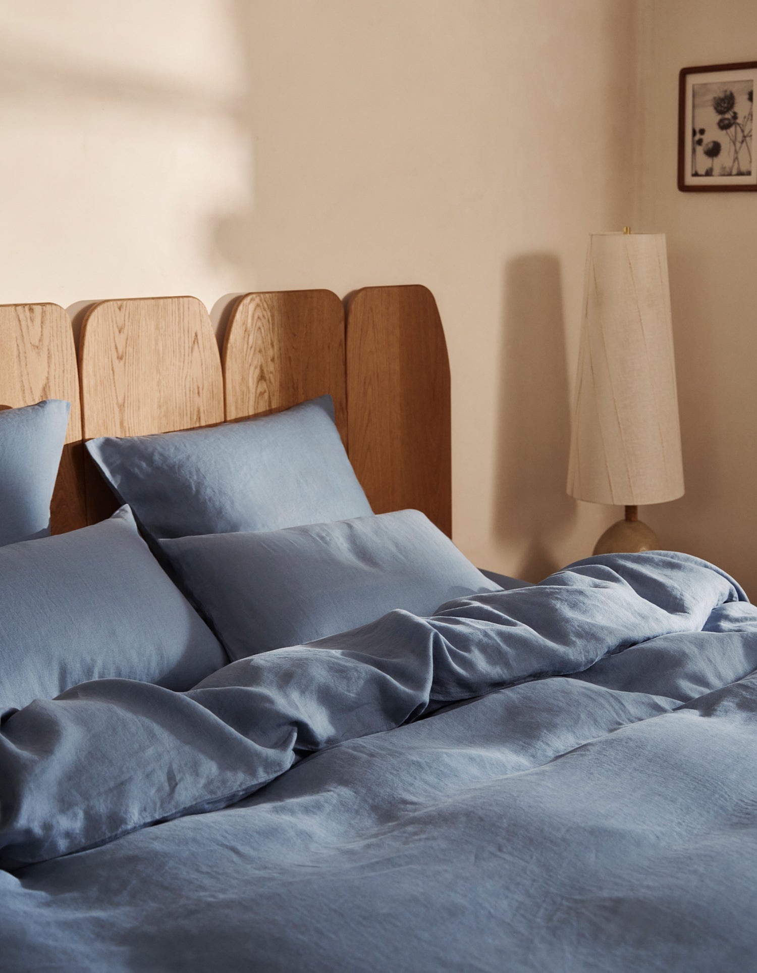 Laken van Gewassen Linnen - Denimblauw