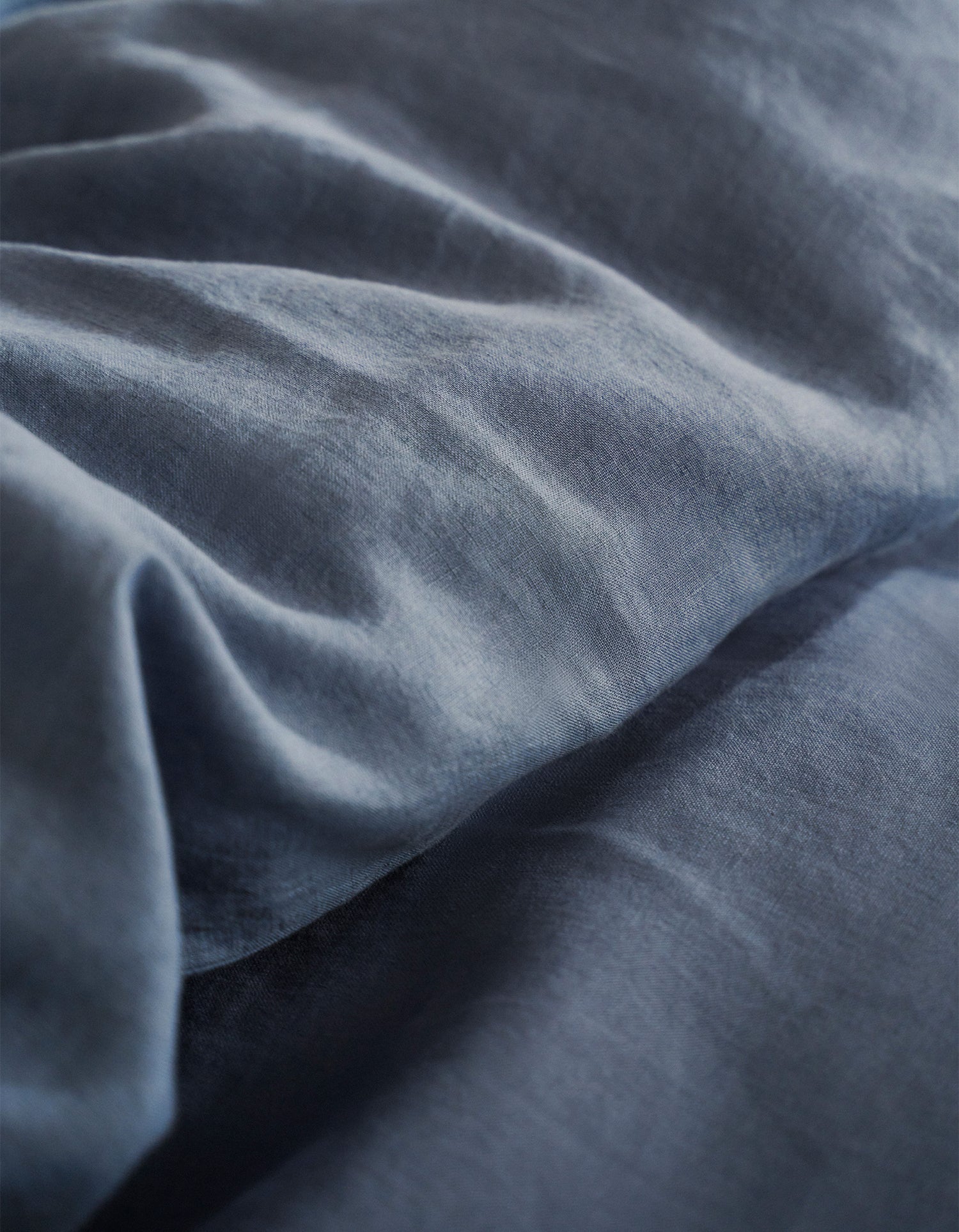 Laken van Gewassen Linnen - Denimblauw