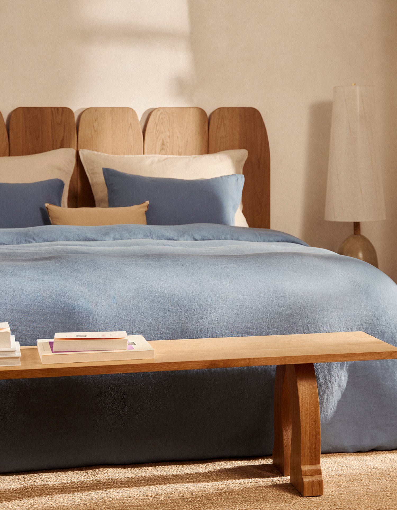 Laken van Gewassen Linnen - Denimblauw