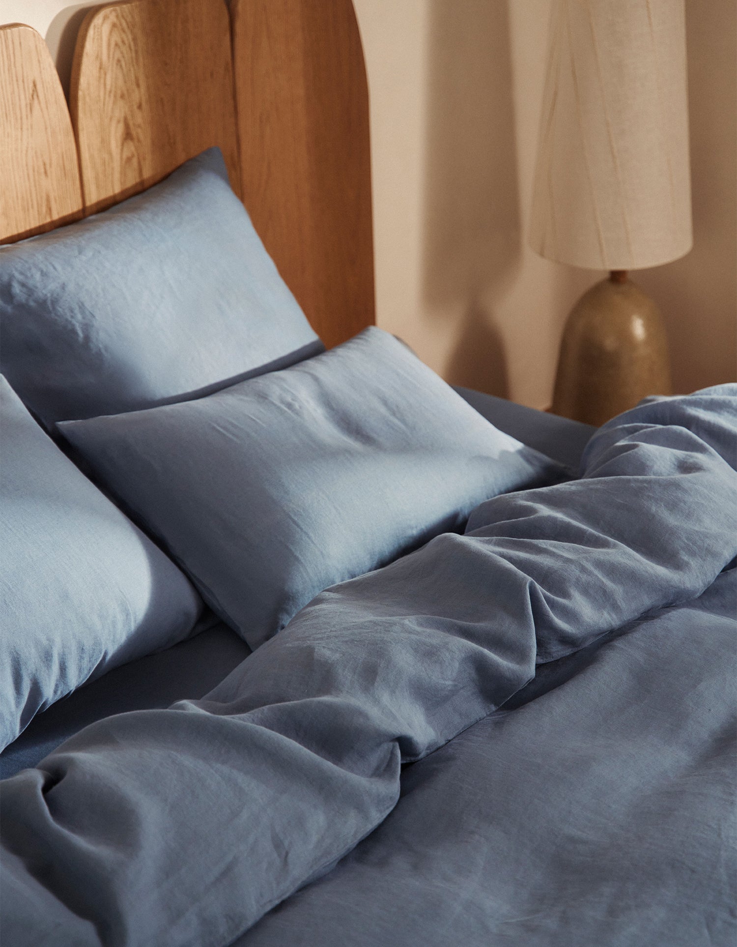 Laken van Gewassen Linnen - Denimblauw