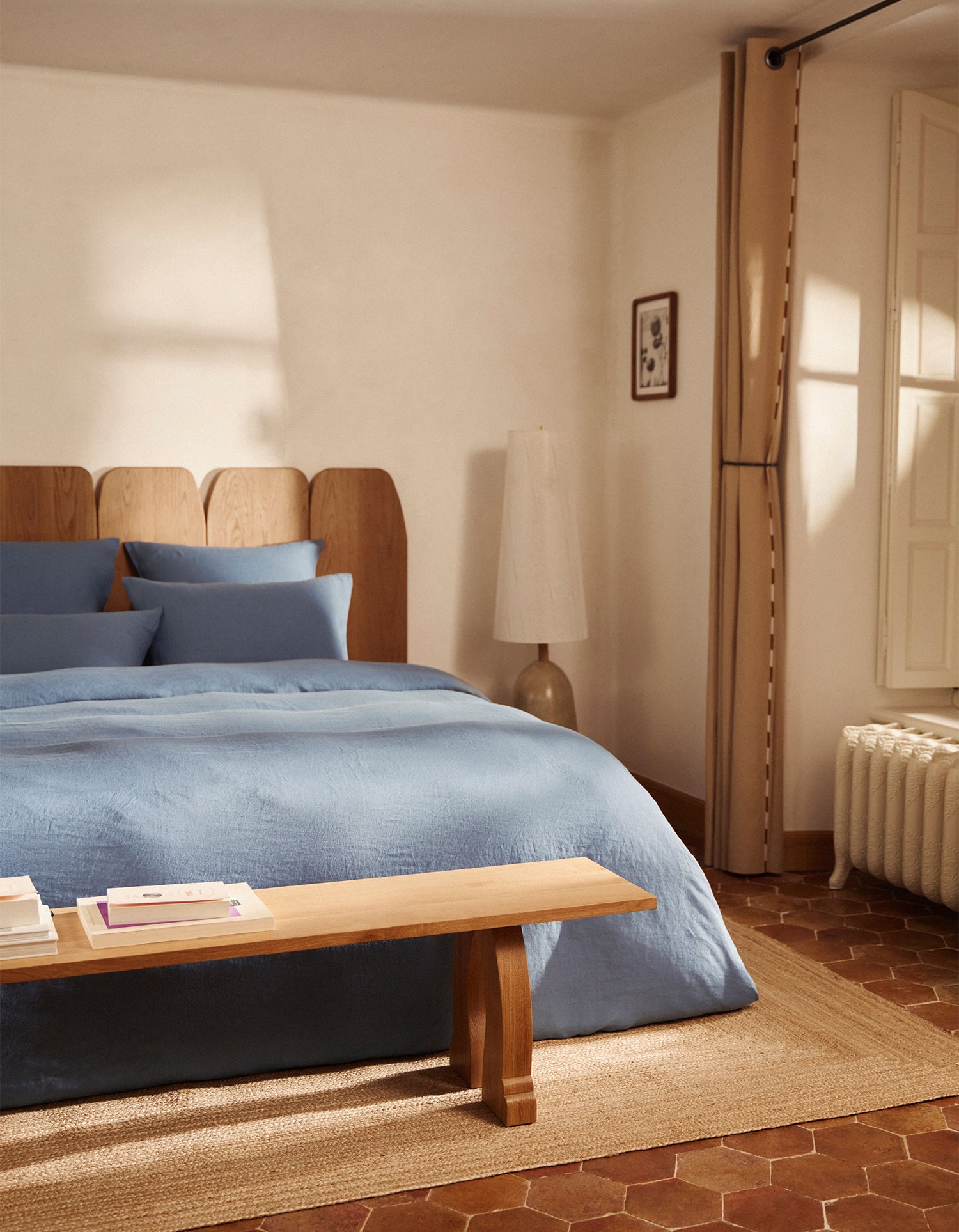 Laken van Gewassen Linnen - Denimblauw