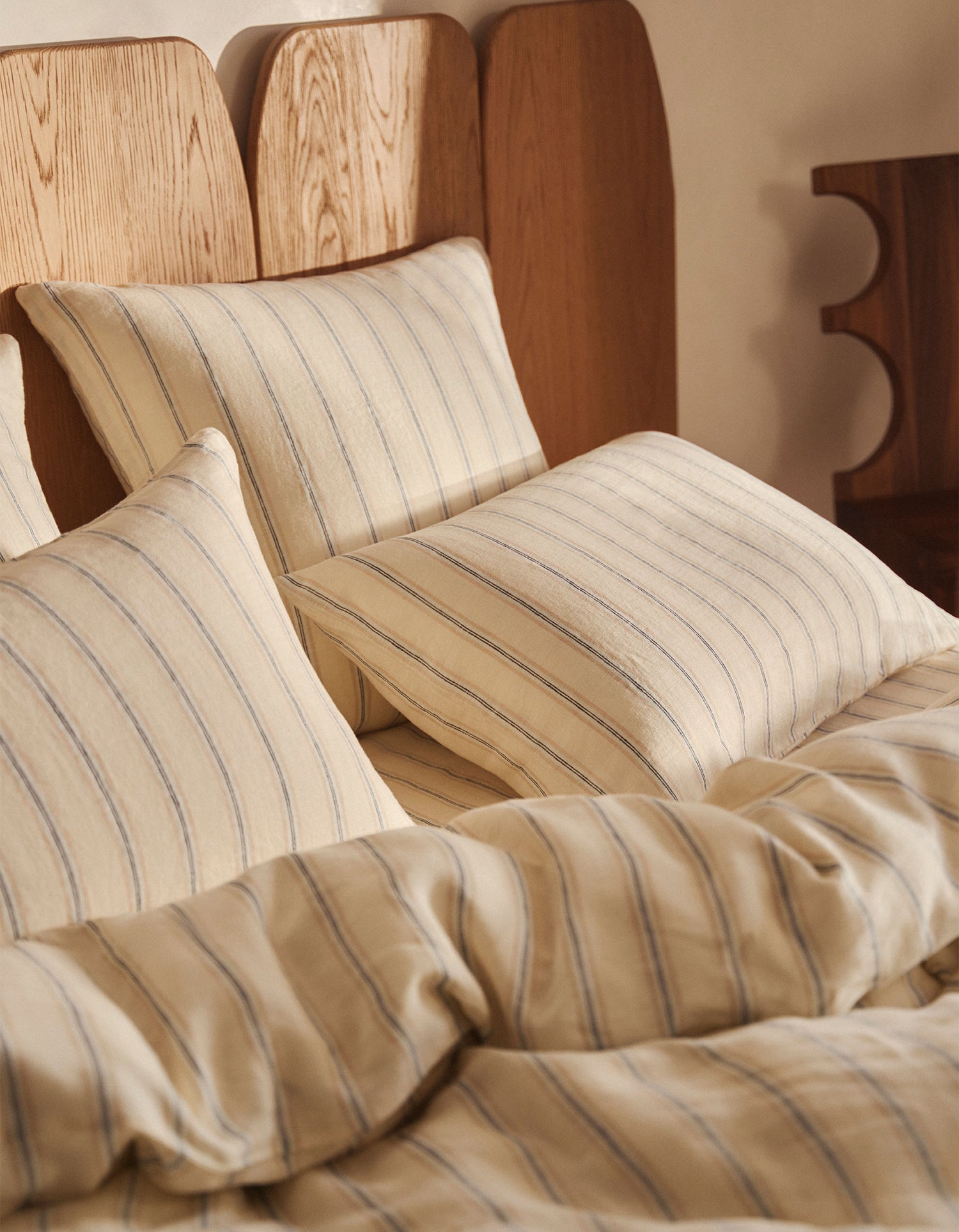 Housse de couette Lin lavé français - Rayure Nomade