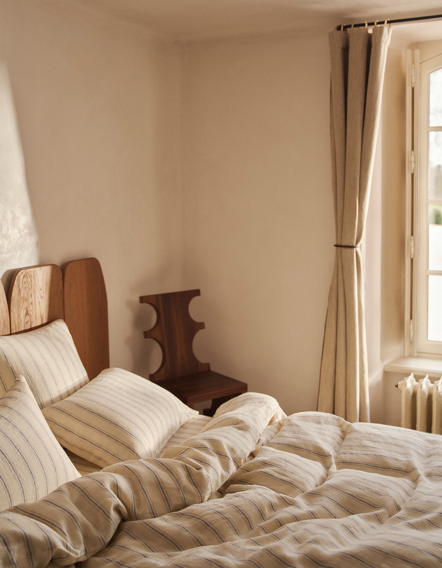Housse de couette Lin lavé français - Rayure Nomade