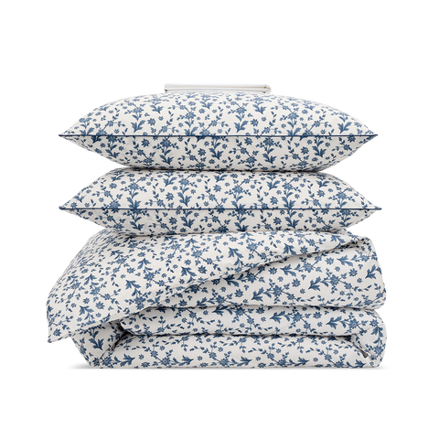 Parure Percale de coton 120 fils - Fleur Aquarelle