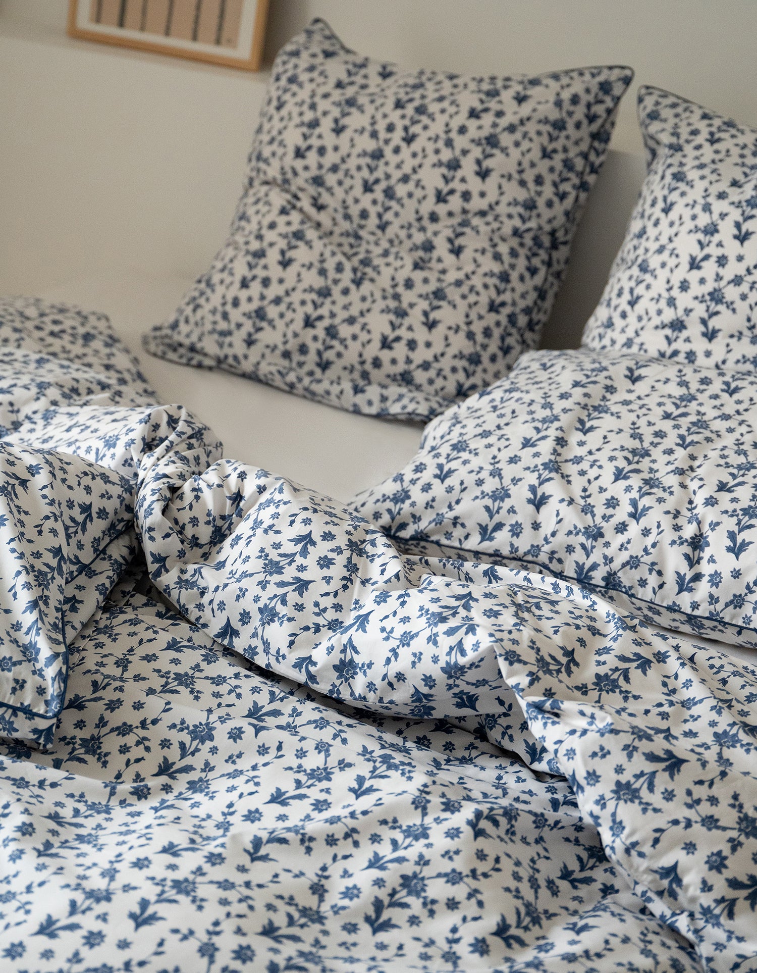 Taies d'oreiller x2 Percale de coton 120 fils - Fleur Aquarelle