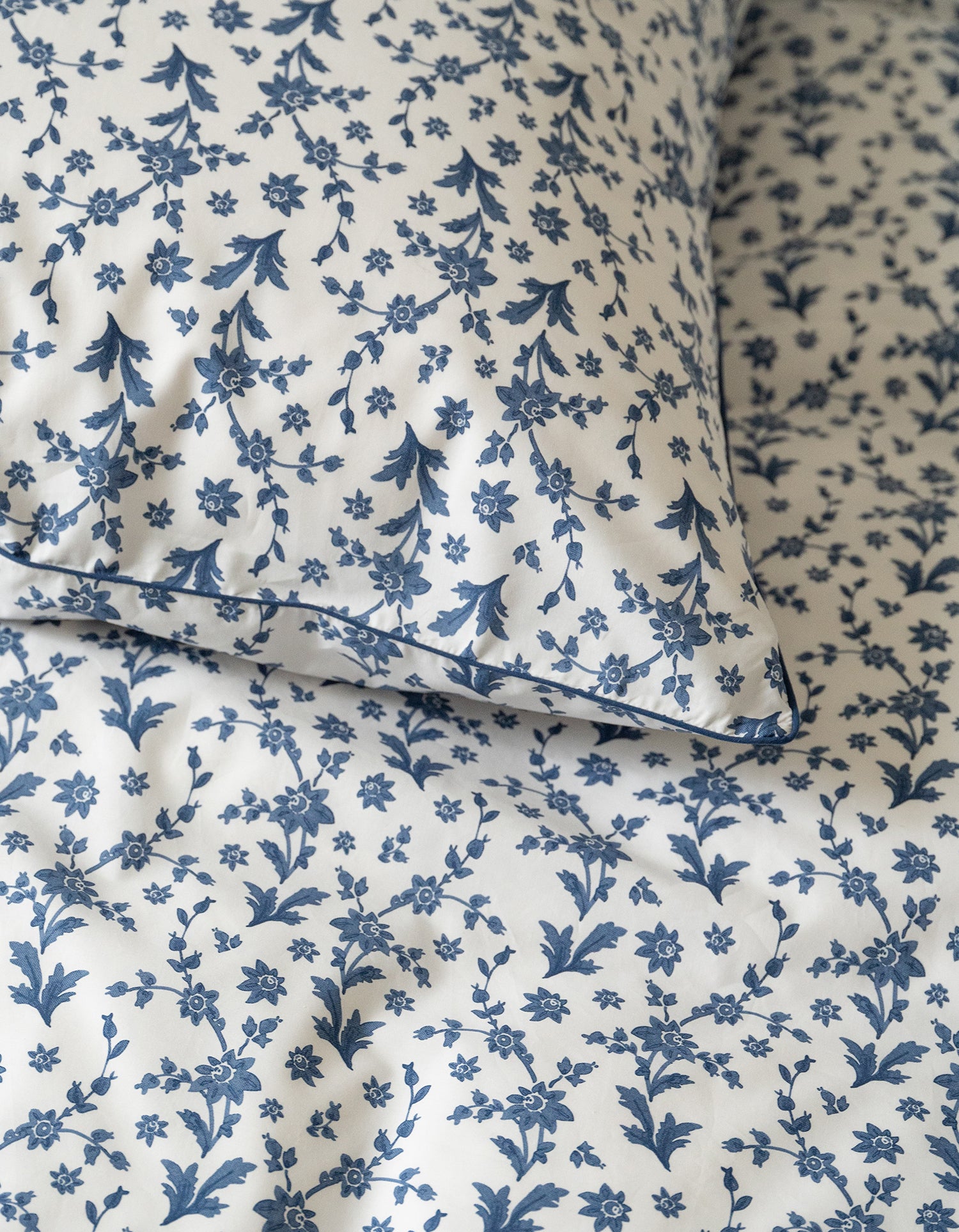 Housse de couette Percale de coton 120 fils - Fleur Aquarelle