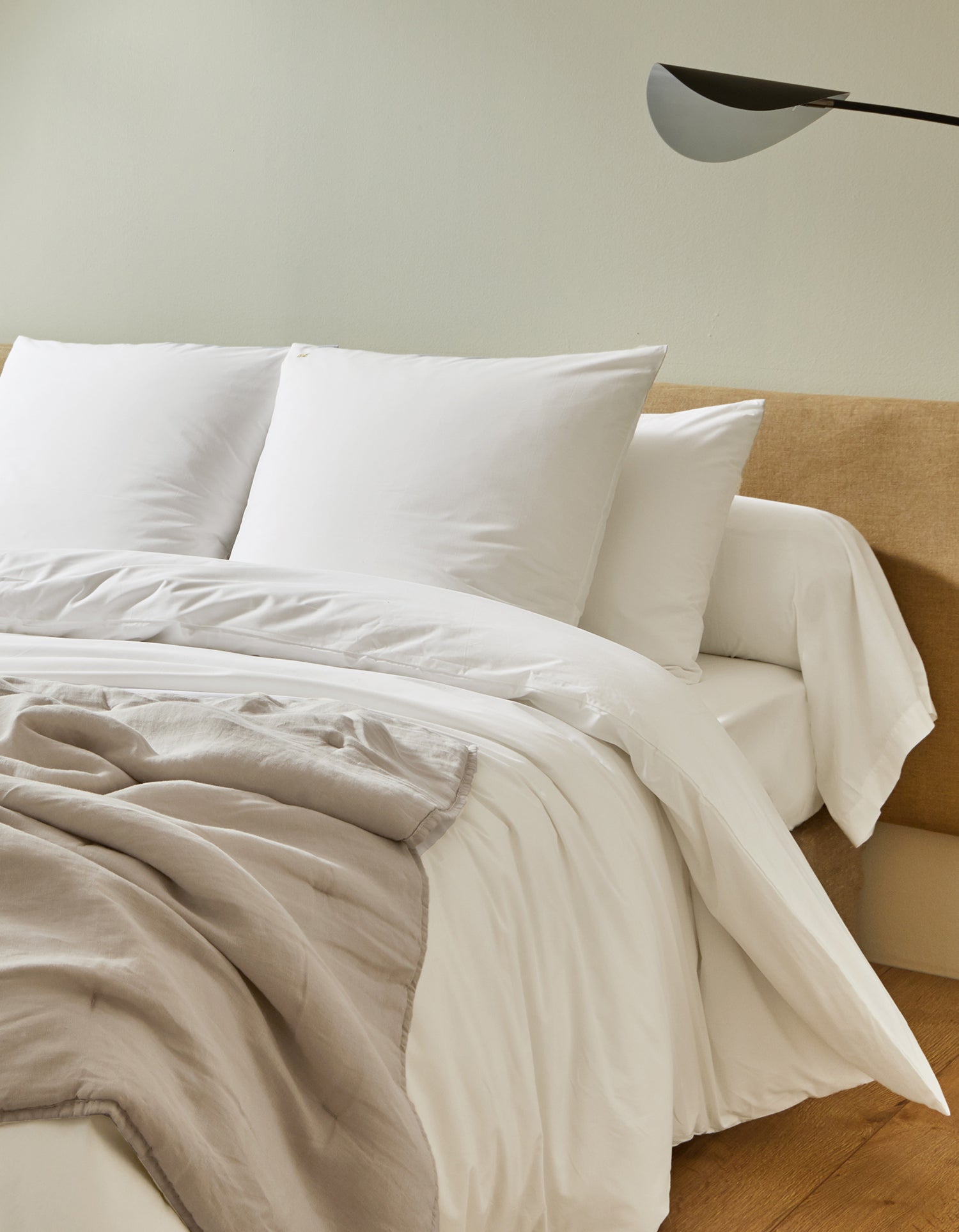 Housse de couette Percale de coton 120 fils - Juste Le Blanc