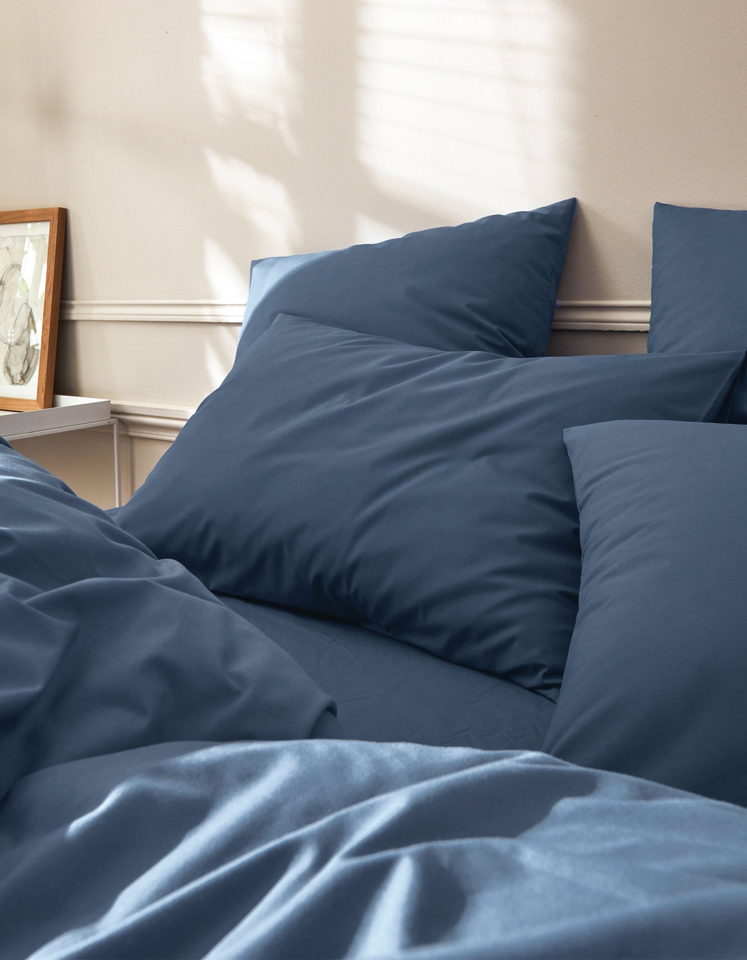 Housse de couette Percale de coton 120 fils - Juste Le Bleu