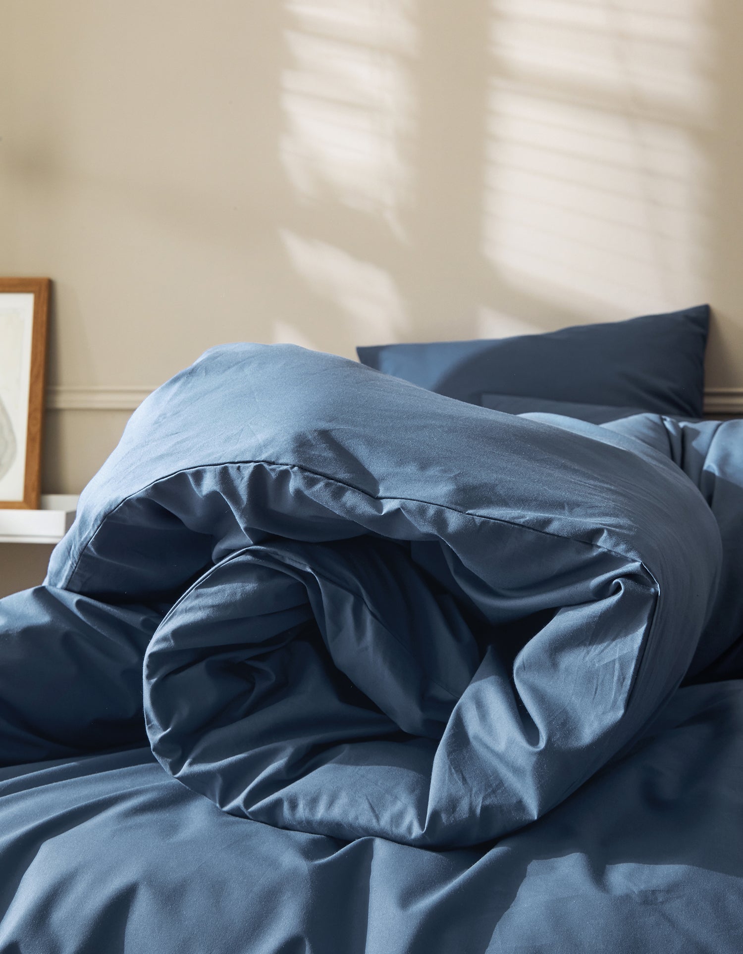 Housse de couette Percale de coton 120 fils - Juste Le Bleu