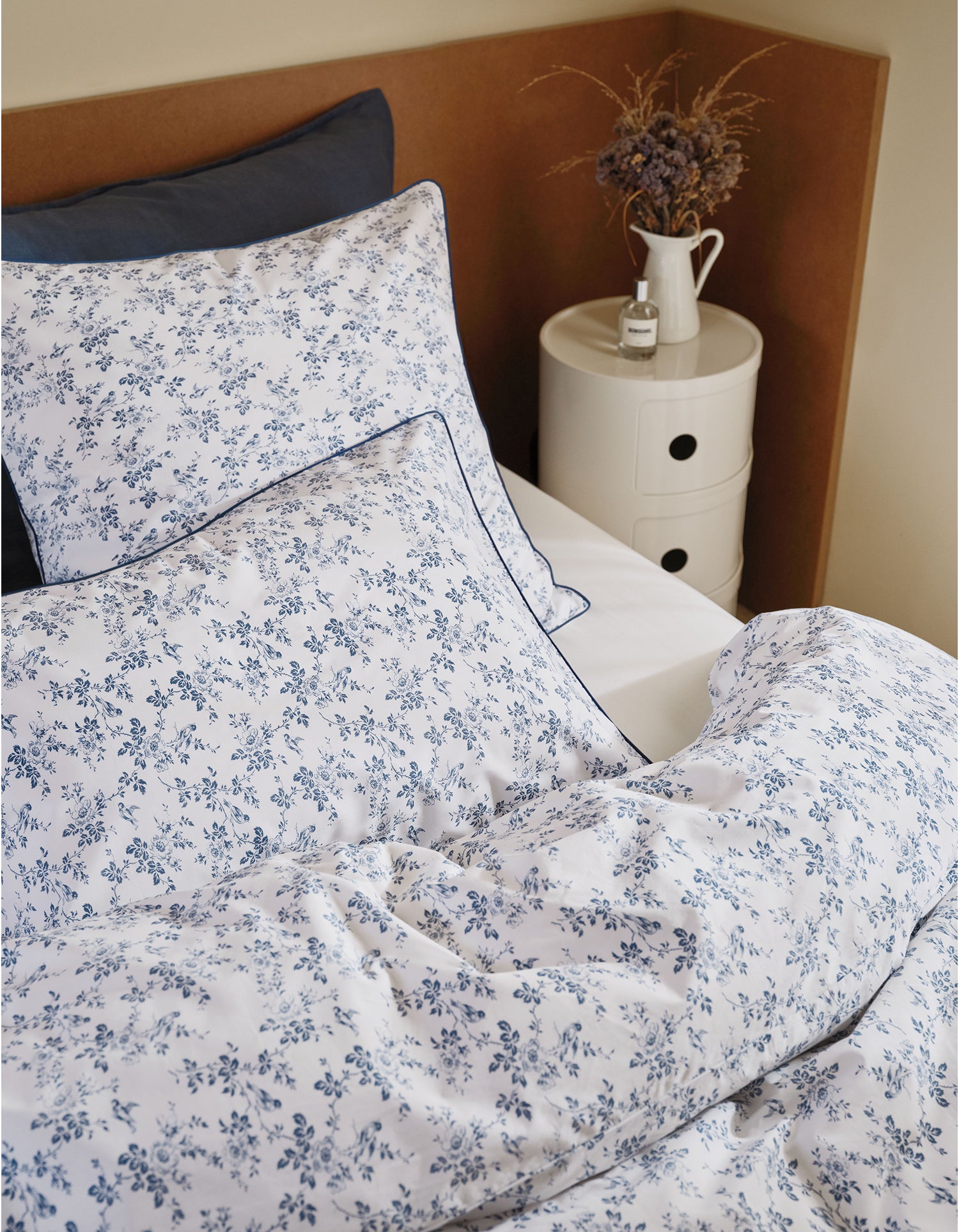 Taies d'oreiller x2 Percale de coton Bonsoirs x Innocence - Campagne Bleue