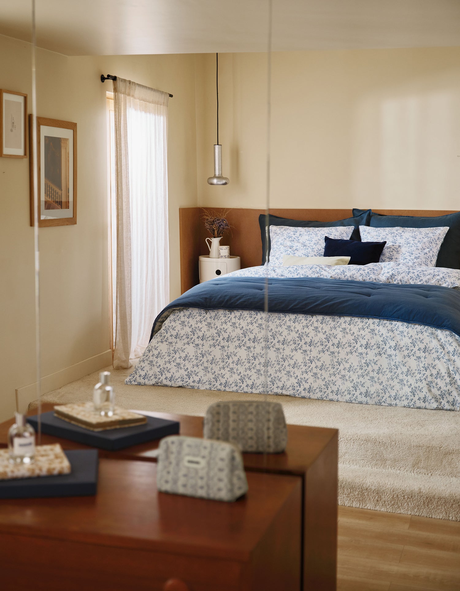 Housse de couette Percale de coton Bonsoirs x Innocence - Campagne Bleue