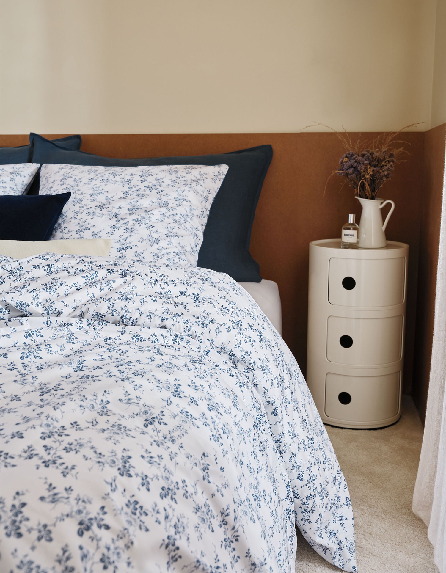 Taies d'oreiller x2 Percale de coton Bonsoirs x Innocence - Campagne Bleue